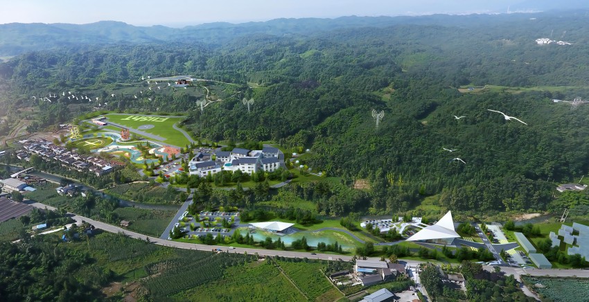 成都（彭州）民用無人駕駛航空試驗基鳥瞰圖。四川翔彭智航科技有限公司供圖